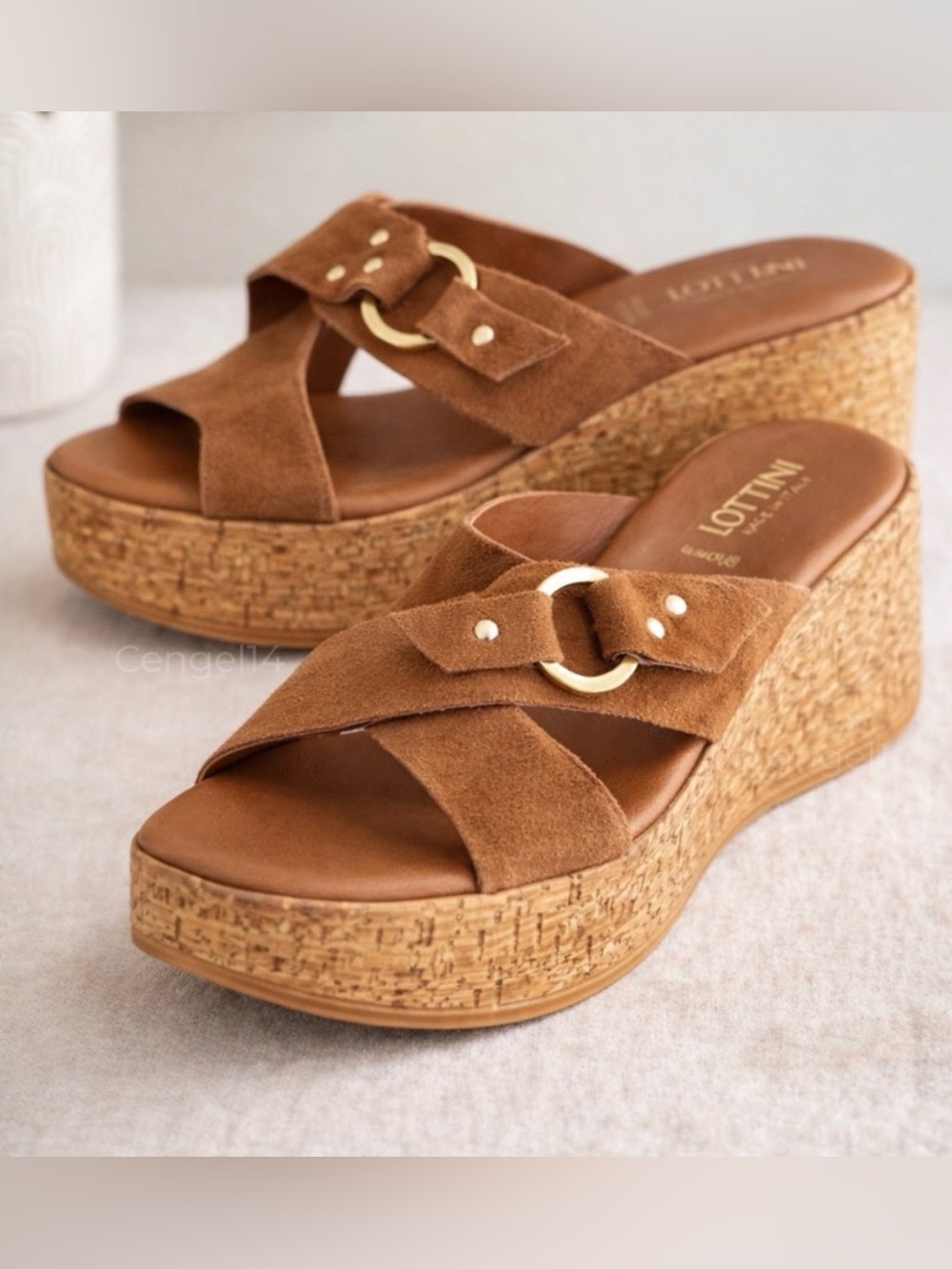 Italian Lottini Suede Wedges